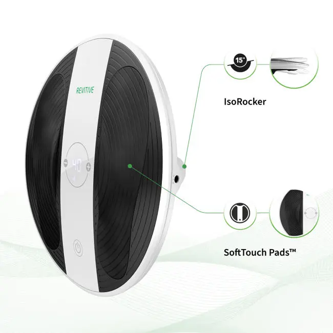 Image of prohealth with some annotations showing the IsoRocker and the soft touch pads
